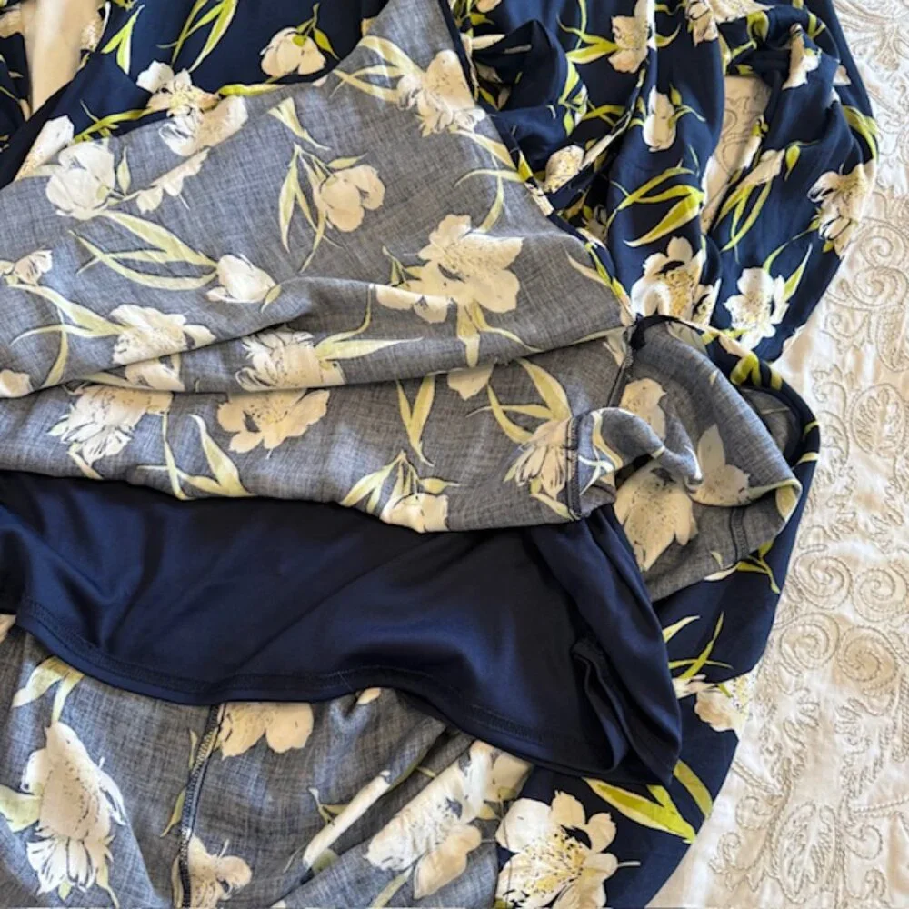 Cato Maxi Dress Tie Waist Blue and White Floral Dress Women's Size 18/20W - Picture 8 of 12